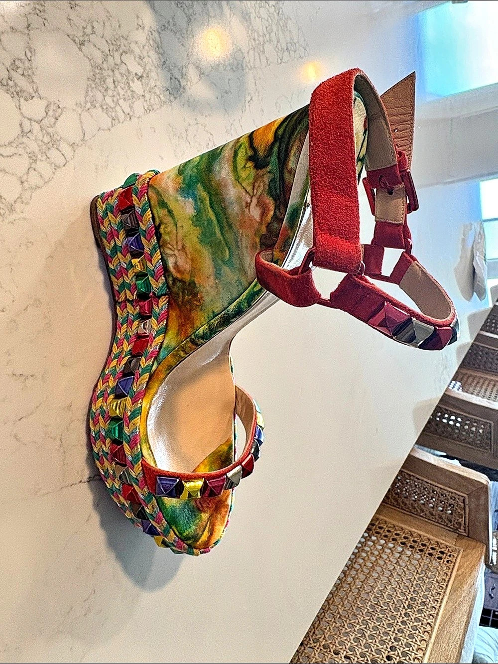 Christian Louboutin Cataclou Duplice Bambola Tie-Dye Wedge - Picture 7 of 9